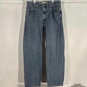 Levi's 505 Regular Fit Jeans Men's 34x32 Blue Straight Leg Dark Wash Denim Vtg